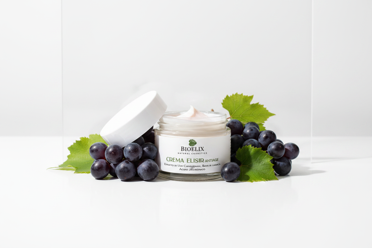 Hero – Crema Elisir Antiage con uva, sfondo pulito